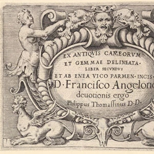 Ex Antiquis Cameorum et Gemmae Delineata / Liber Secundus / et ab Enea Vic... published ca