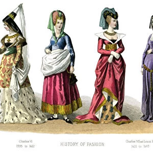 French costume: Charles VI, Charles VII, Louis XI, (1882)