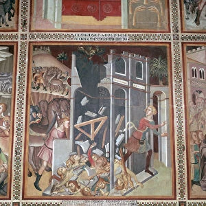 Fresco of the destruction of Jericho, 14th century