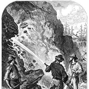 Gold mining, California, USA, c1868