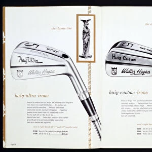 Golf irons from a golfing catalogue