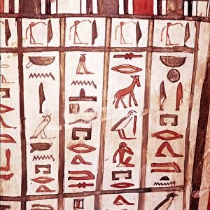 Hieroglyphs from wooden Mummy case of Pensenhor, from Thebes, c900 BC