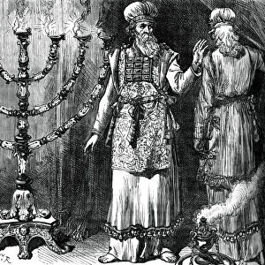 High priests, showing the ephod and linen robes, (c1880)