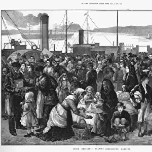 Irish emigrants leaving Queenstown (Cobh), the port for Cork, for the United States, 1874