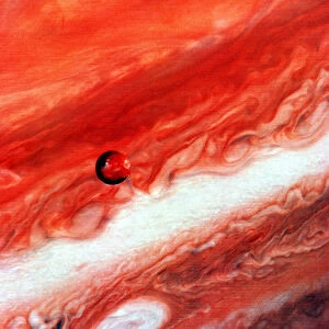 Detail of Jupiter and its inner satellite lo