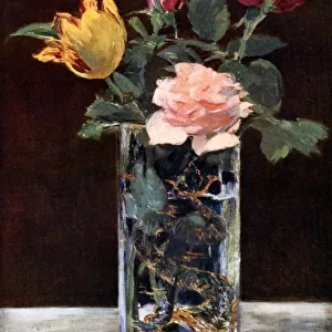 Still life with roses and tulips in a dragon vase, 1882 (1931). Artist: Edouard Manet