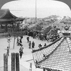 Looking east from Mildera temple over Otsu and lake Biwa, Japan, 1904. Artist: Underwood & Underwood