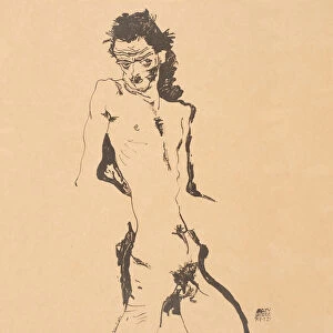 Male Nude (Self-Portrait), 1912. Creator: Schiele, Egon (1890-1918)