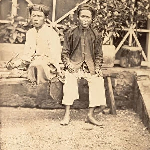 Miliciens mangeant le riz, Cochinchine, 1866. Creator: Emile Gsell
