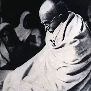 Mohandas Karamchand Gandhi, known as Mahatma (1869-1948), architect of the Indian independence
