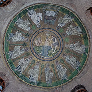 Mosaics in the dome of the Baptistry of the Arians, 5th century