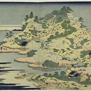 Mount Tenpo at the Mouth of the Aji River in Settsu Province (Sesshu Ajikawaguchi... c. 1833/34. Creator: Hokusai)