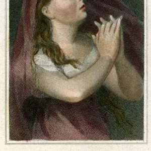 Mrs W West as Cordelia, 1820. Artist: Thomas Charles Wageman