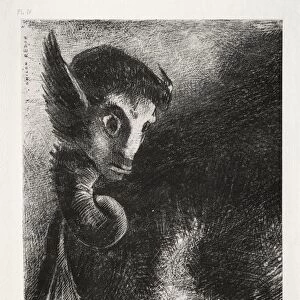 The Night: The Chimera Gazed at All Things with Fear, 1886. Creator: Odilon Redon (French