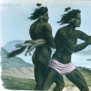 North American San Francisco Indians hunting with bows and arrows, c1840