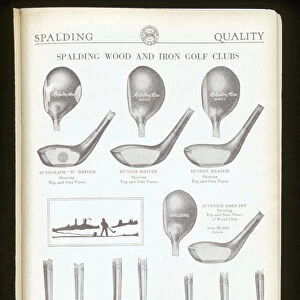 Page from a golf equipment catalogue, 1928