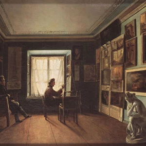 The Painters Studio, 1820s. Artist: Zaytsev, Nikita (1787-1828)