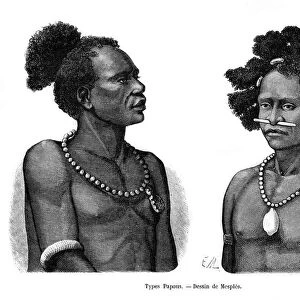 Papuan types, 19th century. Artist: Mesples