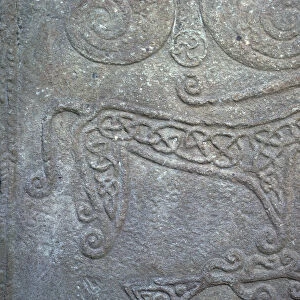 Detail of a Pictish carved stone showing the Pictish Beast symbol, 6th century