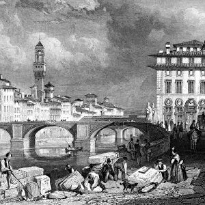 The Ponte Santa Trinita, Florence, Italy, 19th century. Artist: J Redaway