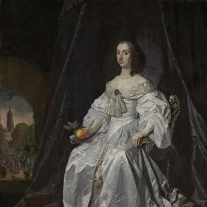 Portrait of Mary Stuart, Princess of Orange (1631-1660), as Widow of William II, 1652. Artist: Helst, Bartholomeus van der (1613-1670)