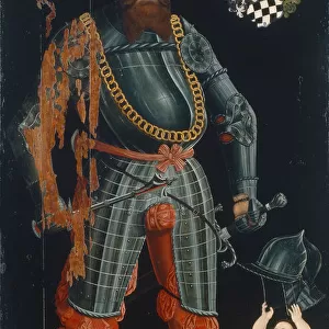 Portrait of Wilhelm Frolich. Full-length portrait with coat of arms of the family Frolich