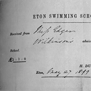 Receipt for Swimming Lessons, 1935