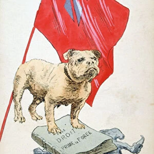 The Right Precedes the Force, French WWI postcard, 1914-1918