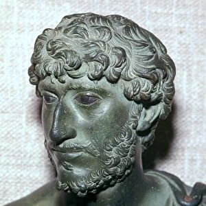 Roman bronze bust of a Roman man with inlaid eyes, 2nd century