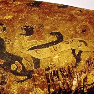 Saddle-Cover of Eagle-Griffin attacking Ibex, Pazyryk, Altai Region, 5th century BC-4th century BC