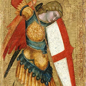 Saint Michael and the Dragon, 14th century. Artist: Anonymous