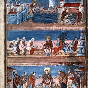 Scenes from the life of St Jerome, from the Bible of Charles the Bald, 9th century