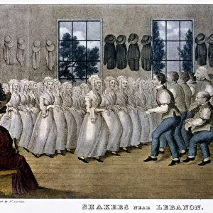Shakers near Lebanon, c1870. Artist: Currier and Ives