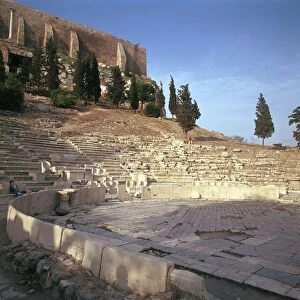 Shot of the theatre of Dionysus in Athens, 5th century BC