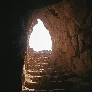 The steps leading to the cistern in Mycenae
