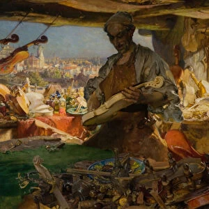 Stradivarius in his Workshop, 1913. Creator: Edgar Bundy