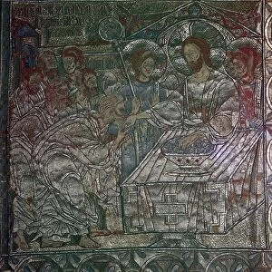 Detail of the Last Supper of Salonika embroidered on vestments, 14th century