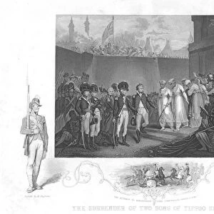 The Surrender of two Sons of Tipoo Sultan (1792), c1860