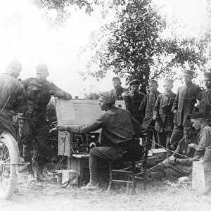 United States Army Signal Corps in France operating a field radio station, July 1918