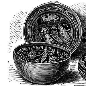 Vessels of japanned earthenware from Brazil, c1890