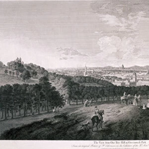 View from Greenwich Park, London, c1774. Artist: I Wood