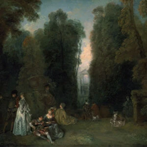 View through the trees in the Park of Pierre Crozat, 1715. Artist: Jean-Antoine Watteau