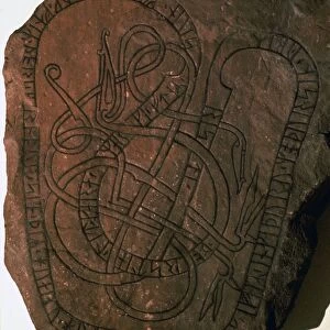 Viking runes on a gravestone