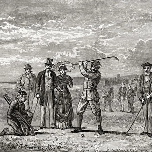 Golfers On St Andrews Links In The Town Of St Andrews, Fife, Scotland In The Late 19Th Century. From Our Own Country Published 1898