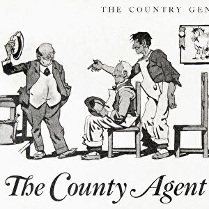 Historic Illustration Of Extension County Agent With Group Of Farmers From The Early 20th Century