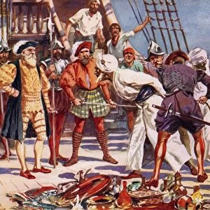 The Merchants Of Calicut, India, Held As Hostages By Vasco Da Gama During His Voyage In 1498. From The Great Explorers Columbus And Vasco Da Gama