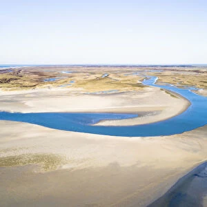 Aerial view of the Slufter valley, Texel, Noord-Holland, The Netherlands