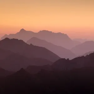Mountain peaks at sunrise, Hinterstein, Bavaria, Germany Mountain peaks at sunrise, Hinterstein, Bavaria, Germany