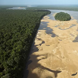 Sandbank in river, Essequibo River, Guyana