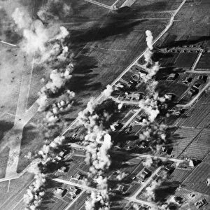 Aerial view showing damage caused to the the Luftwaffe fighter